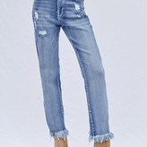 Wendy High Rise Fray Crop Straight Jeans