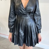 Daniela Vegan Leather Pleated Dress
