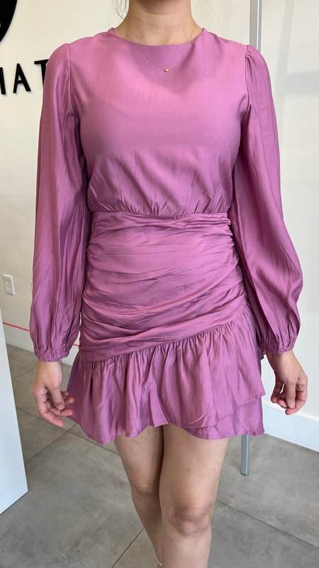 Monica Shirred Ruffle Dress