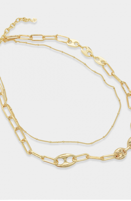 NECKLACE DOUBLE LAYERED PAPERCLIP