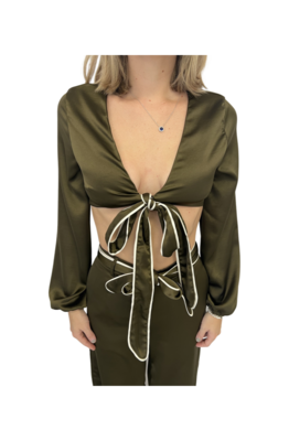 Luna Satin Front Twist Tie Top