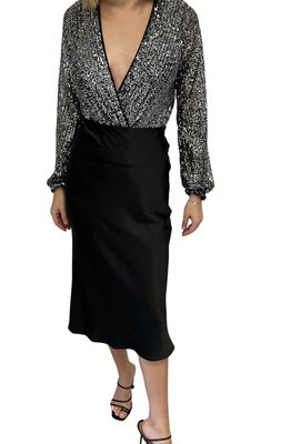 Laurie Sequin Long Sleeve Bodysuit