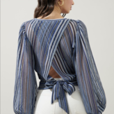 Raquel- Crochet Long Sleeve Open Back Blouse