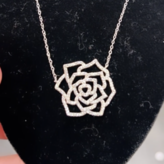 Sterling Silver- Rose Pendant Necklace
