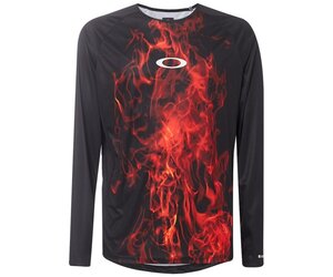 Oakley MTB LS Tech Tee Flames Medium Le CycloSportif Noosa Heads Australia
