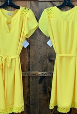 Yellow Tie Waist Dress