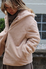 Hooded Plush Faux Fur Jacket