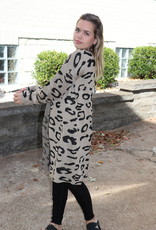 Talk The Trendy Leopard Long Cardigan