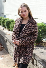 Cozy Tan Leopard Print Faux Fur Coat