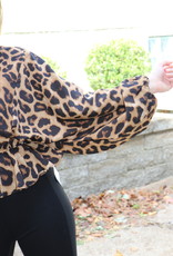 Chic Leopard Printed  Long Sleeve Top