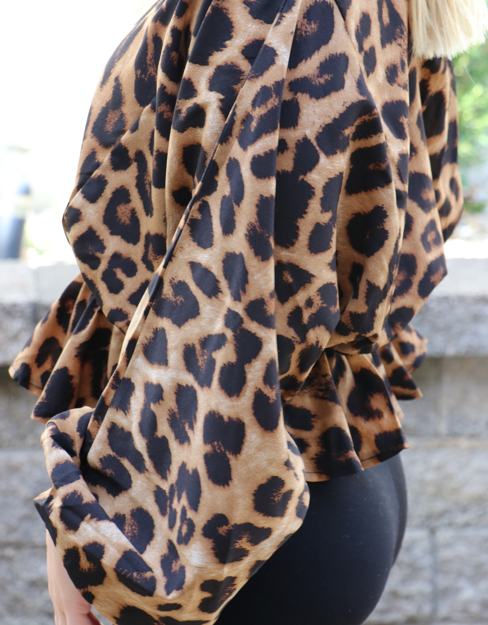 Chic Leopard Printed  Long Sleeve Top