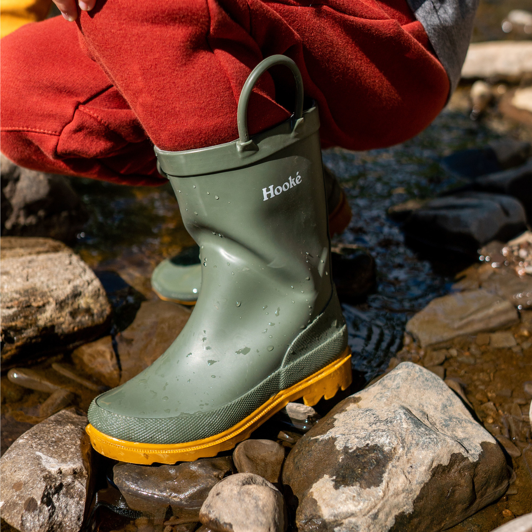 olive rain boots