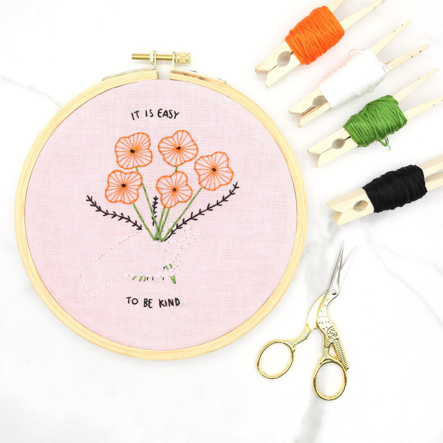 Easy to Be Kind DIY Embroidery Kit