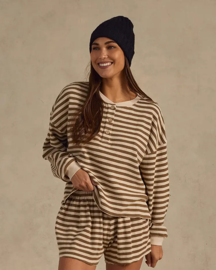 Rylee + Cru Inc. WAFFLE KNIT SET | MOSS STRIPE
