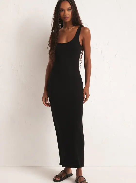 Merlinda Jumpsuit - Scoop Neck Bodycon Jumpsuit in Black