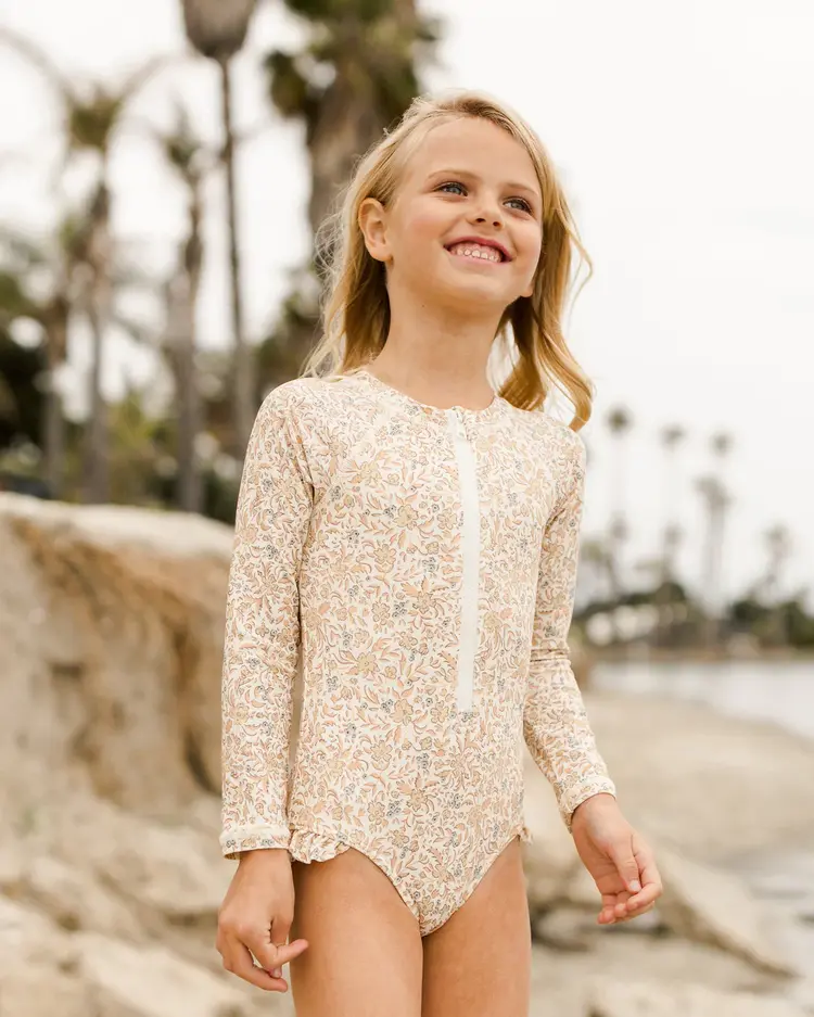 Rylee + Cru Inc. RASH GUARD ONE-PIECE || BLOSSOM