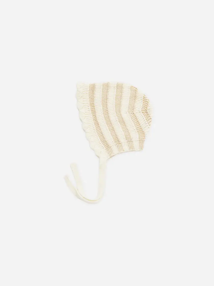 Rylee + Cru Inc. KNIT BONNET || SAND STRIPE