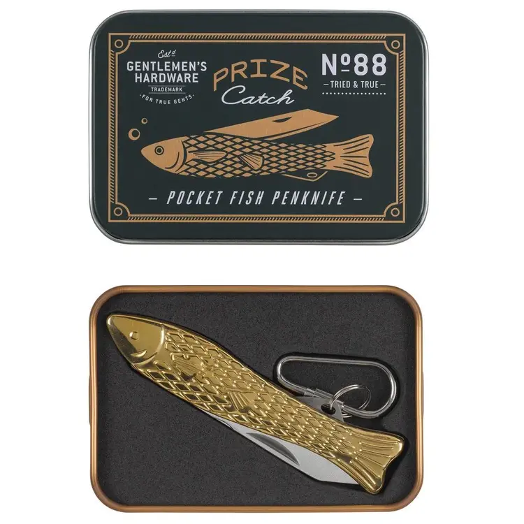 Gentlemen's Hardware Fish Pen Knife Brass