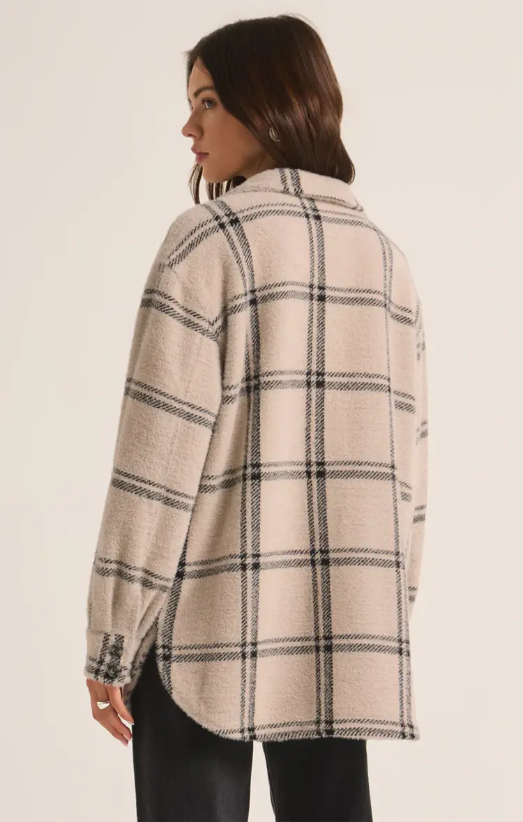 Z Supply Crystal Grey Plaid Tucker Jacket