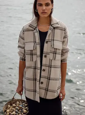 Z Supply Crystal Grey Plaid Tucker Jacket