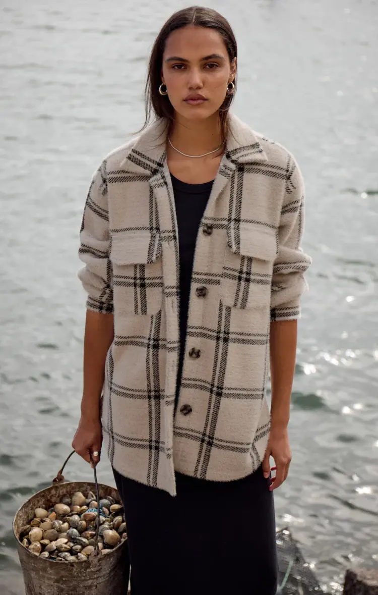 Z Supply Crystal Grey Plaid Tucker Jacket