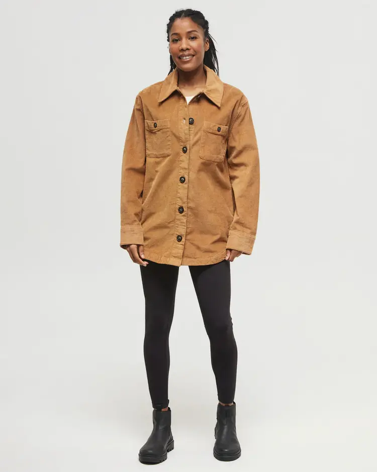 Ten Tree Camel Eco Stretch Corduroy Shacket