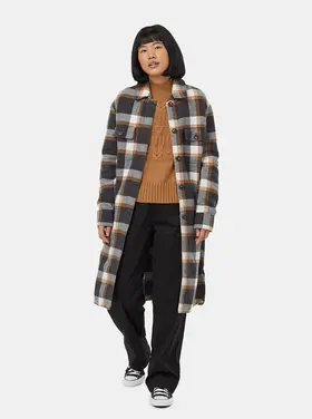 Ten Tree Camel Plaid Heavy Weight Long Flannel Jacket