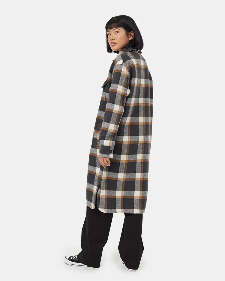 Ten Tree Camel Plaid Heavy Weight Long Flannel Jacket