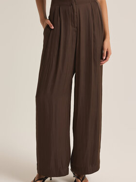 Z Supply Lisse Wide Leg Pant Dark Chocolate