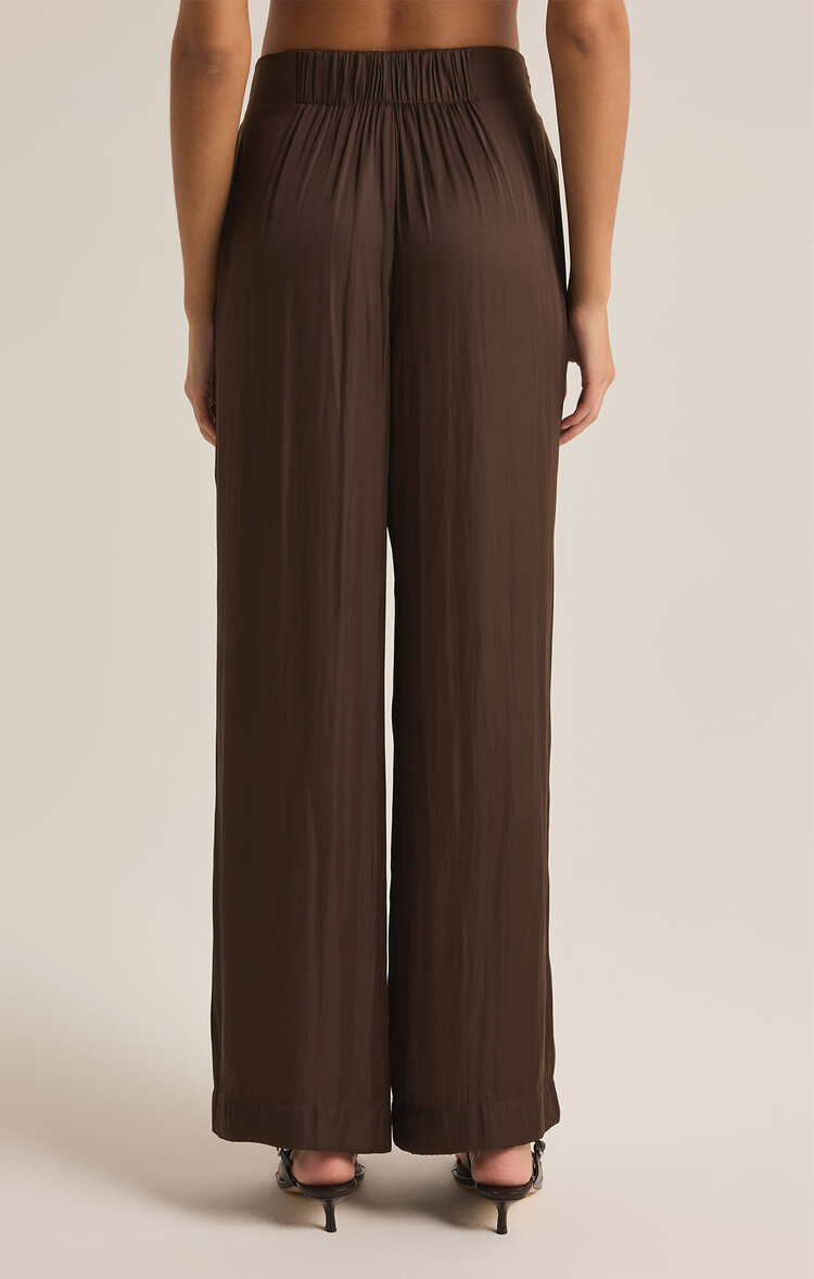 Z Supply Lisse Wide Leg Pant Dark Chocolate