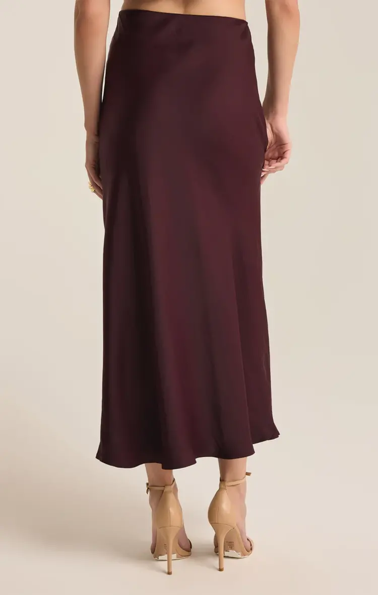 Z Supply Europa Poly Sheen Skirt Berry Wine