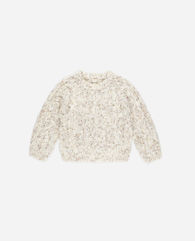 Rylee + Cru Inc. CABLE-KNIT SWEATER || NATURAL SPECKLE