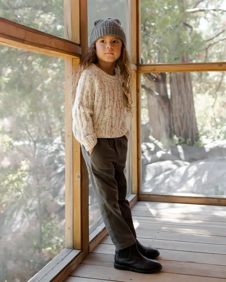 Rylee + Cru Inc. CABLE-KNIT SWEATER || NATURAL SPECKLE