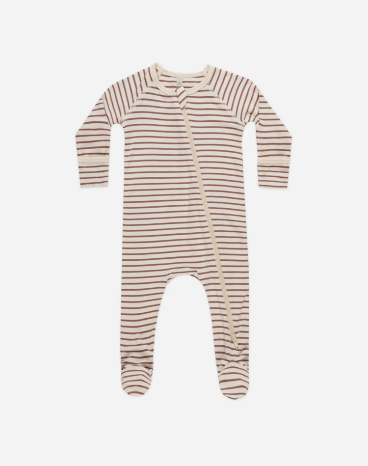 Rylee + Cru Inc. BAMBOO ZIP FOOTIE || CANDY STRIPE