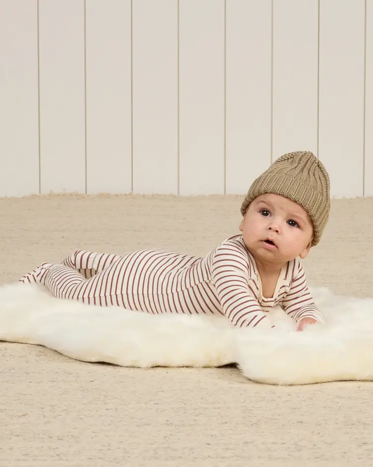 Rylee + Cru Inc. BAMBOO ZIP FOOTIE || CANDY STRIPE