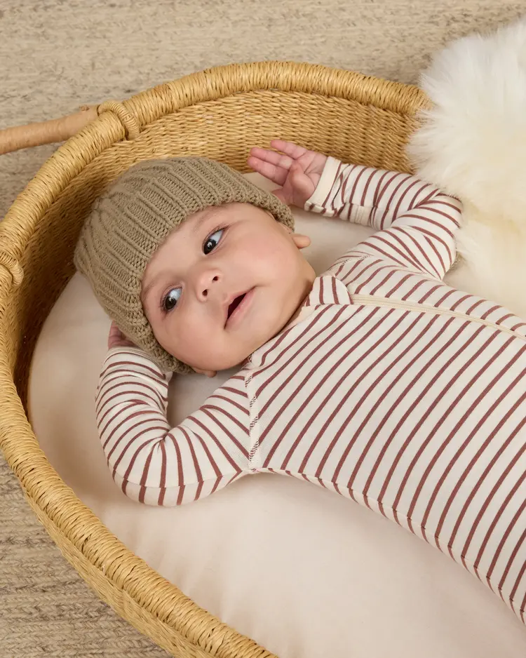 Rylee + Cru Inc. BAMBOO ZIP FOOTIE || CANDY STRIPE