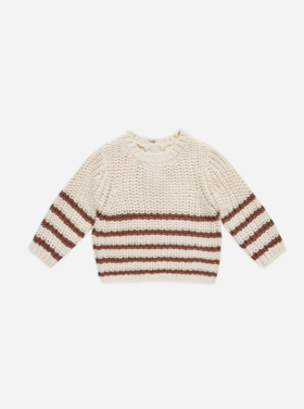 Rylee + Cru Inc. REX SWEATER || CRANBERRY STRIPE