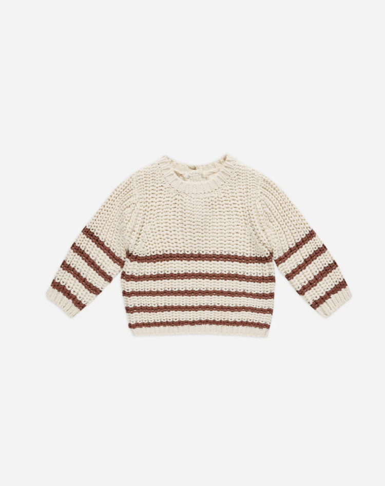 Rylee + Cru Inc. REX SWEATER || CRANBERRY STRIPE