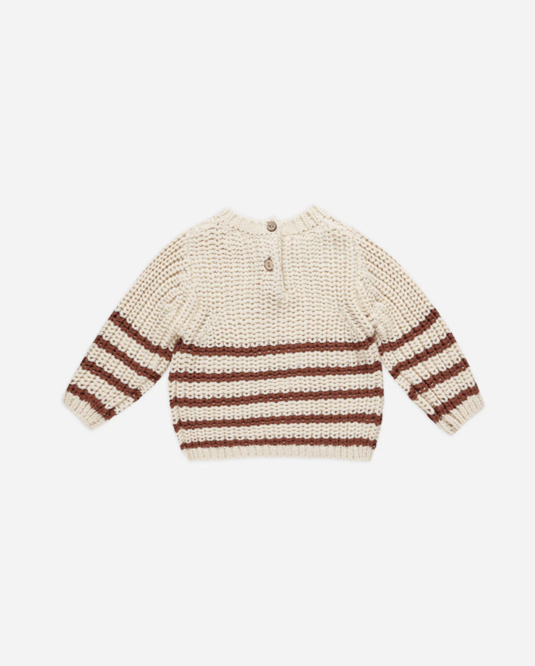 Rylee + Cru Inc. REX SWEATER || CRANBERRY STRIPE