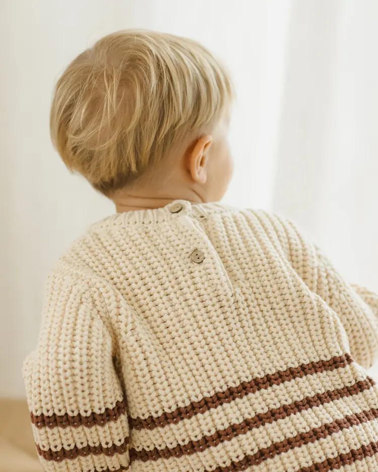 Rylee + Cru Inc. REX SWEATER || CRANBERRY STRIPE