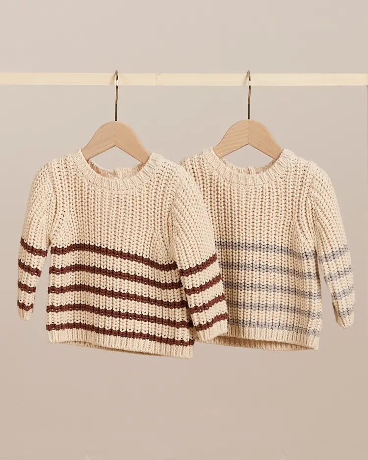 Rylee + Cru Inc. REX SWEATER || CRANBERRY STRIPE