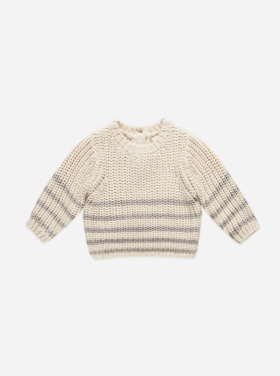 Rylee + Cru Inc. REX SWEATER || FOG STRIPE