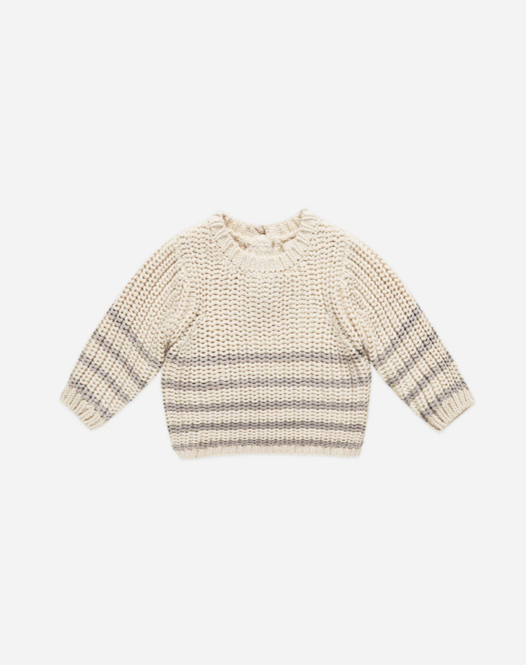 Rylee + Cru Inc. REX SWEATER || FOG STRIPE