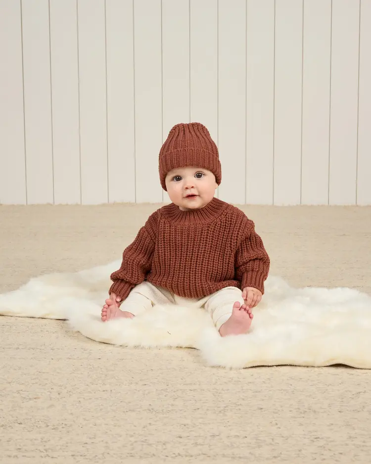 Rylee + Cru Inc. CHUNKY KNIT BEANIE || CRANBERRY