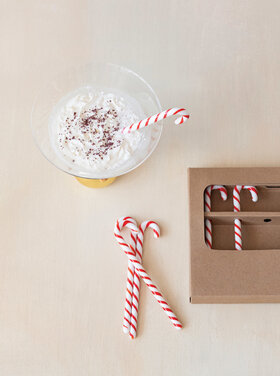 One Hundred 80 Degrees Glass Candy Cane Stir Sticks