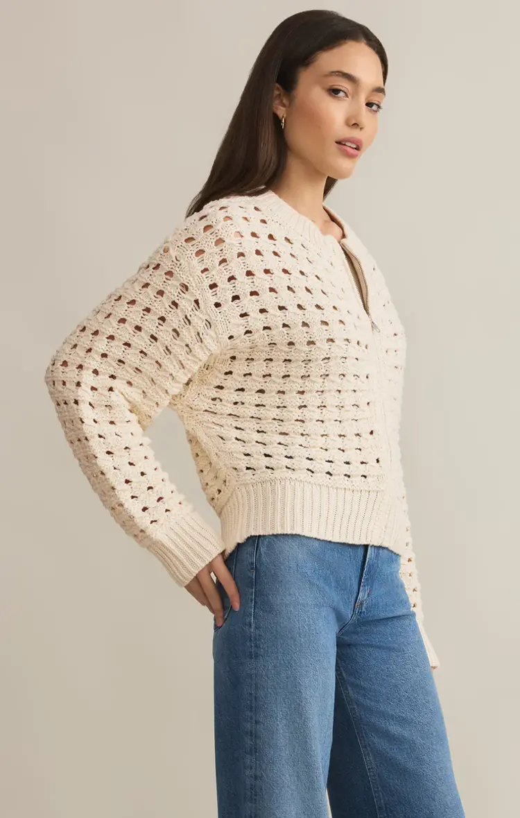 Z Supply Liam Sweater Jacket Sea Salt