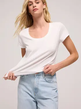 Z Supply Anywhere Scoop Tee White