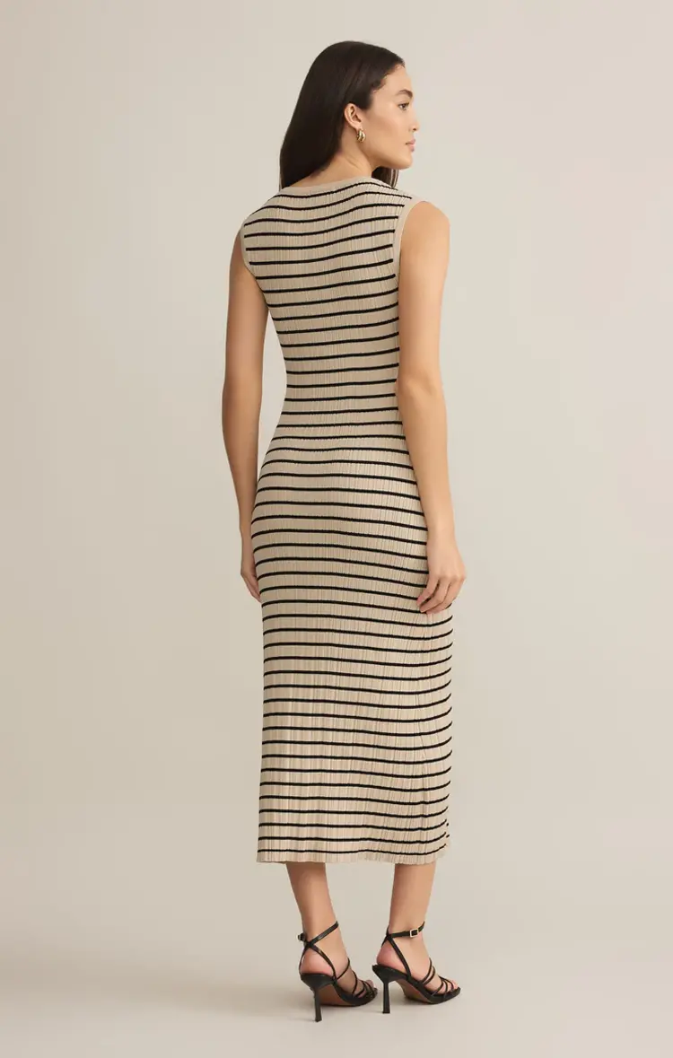 Z Supply Gisele Stripe Midi Dress Sandshell