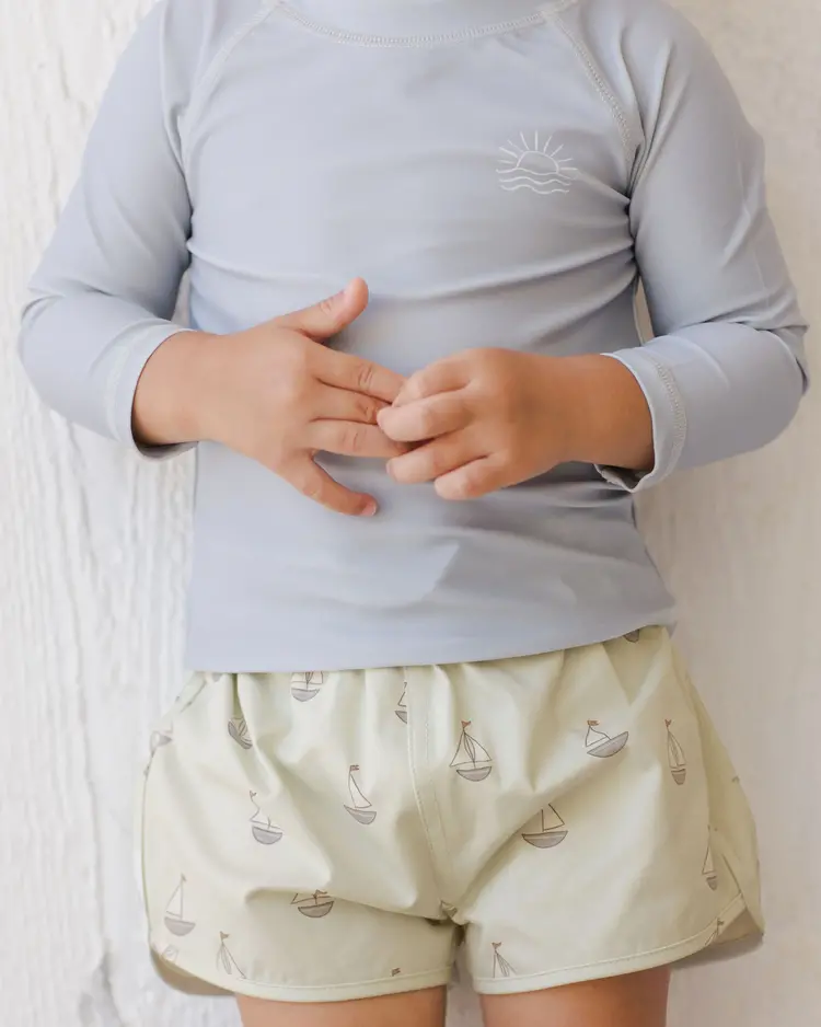 Rylee + Cru Inc. BOYS SWIM SHORT || SAILBOATS