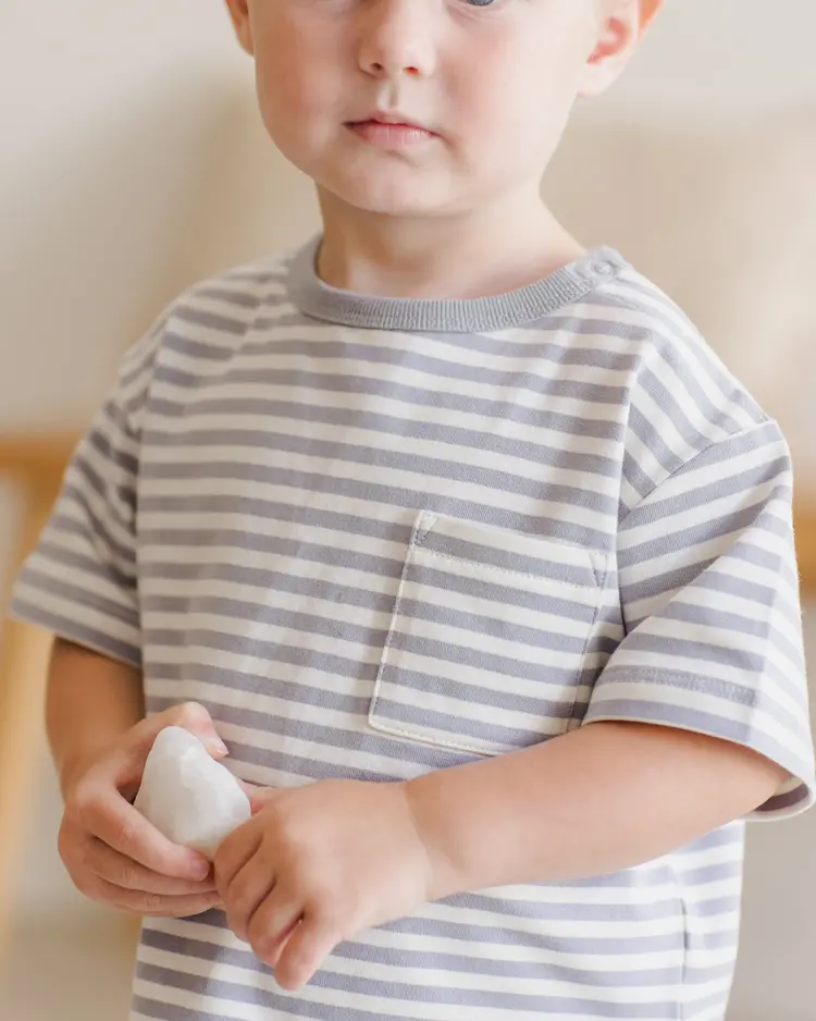 Rylee + Cru Inc. POCKET TEE + SHORT SET || BLUE STRIPE